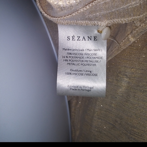 Sezane Filomene Gold Ruffle Blouse Top - Picture 10 of 10